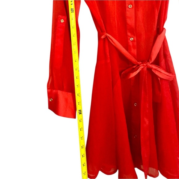 Bebe Vibrant Red Collared Dress - Picture 7 of 7